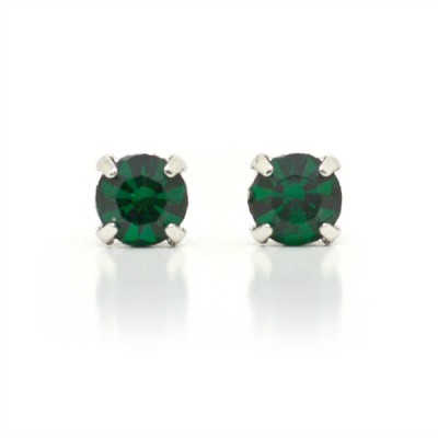 Mirabelle Bridesmaid Earring: Swarovski Crystal Stud Earring (Emerald)